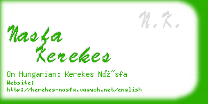 nasfa kerekes business card